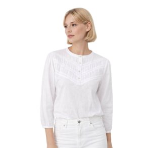 hvid soulmate bomuldsbluse med knapper