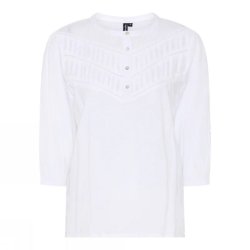 hvid soulmate bomuldsbluse med knapper