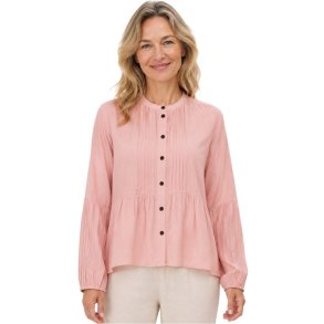 Rosa Soulmate Philline bluse med plisseringer og knapper