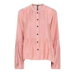 Rosa Soulmate Philline bluse med plisseringer og knapper