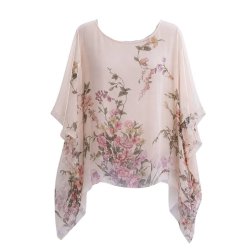 Shylon bluse med romantisk blomsterprint i rosa nuancer og l�s pasform.