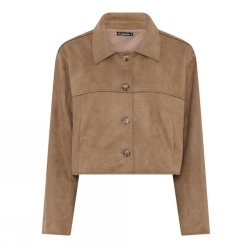 Soulmate jakke i sandfarvet ruskindslook