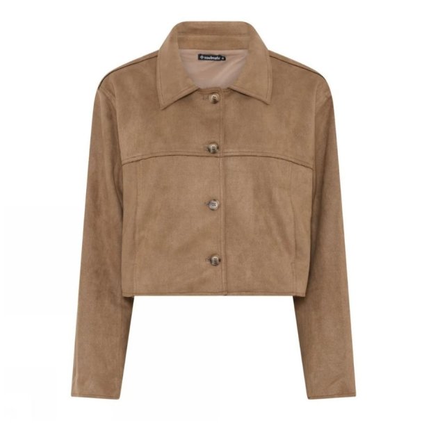 Soulmate jakke i sandfarvet ruskindslook