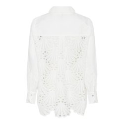 hvid soulmate skjorte med blondedetalje ryg