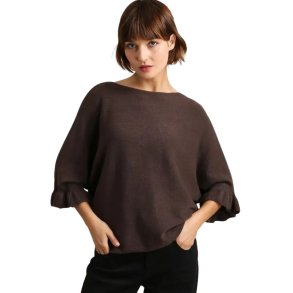 Chokoladebrun Lea & Luc bluse med fl�se�rmer