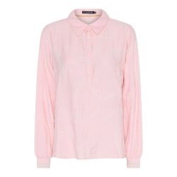 Soulmate lyser�d bluse med krave og lange �rmer