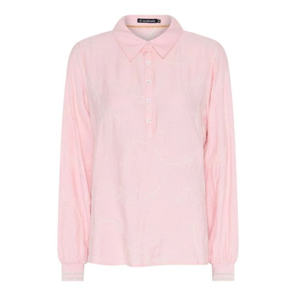 Soulmate lyser�d bluse med krave og lange �rmer