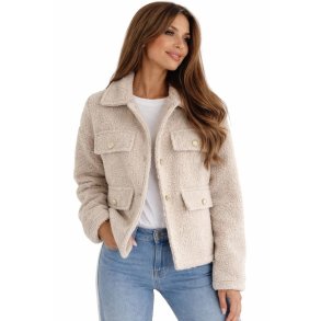 Est�e Brown jakke i beige med struktureret overflade &ndash; damemode fra Fruens Hus