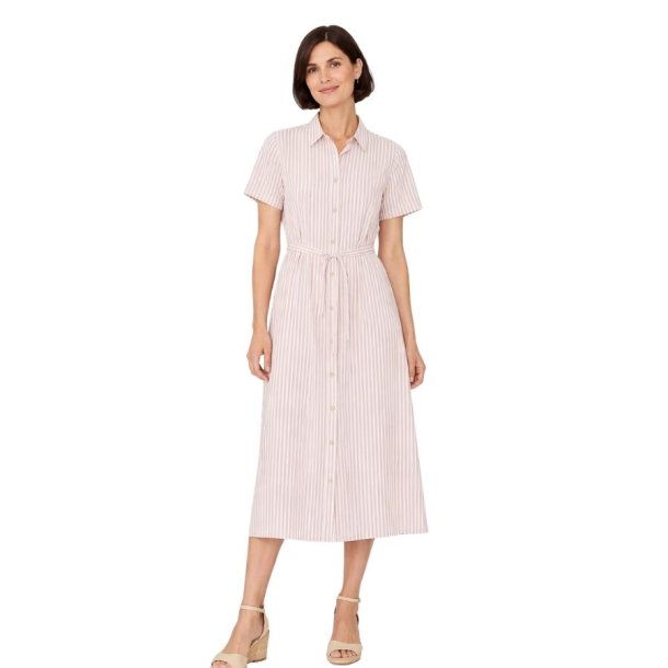 soulmate stribet skjortekjole hvid r�d