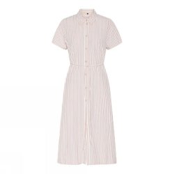 soulmate stribet skjortekjole hvid r�d