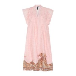 Soulmate rosa kjole med dekorativt print og V-udsk�ring