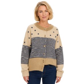Afinity cardigan med bl� striber og hjerter