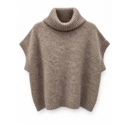 Afinity strikvest med rullekrave i mellembrun/taupe AP213