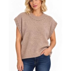 Beige Afinity pullover med perledetaljer AP239