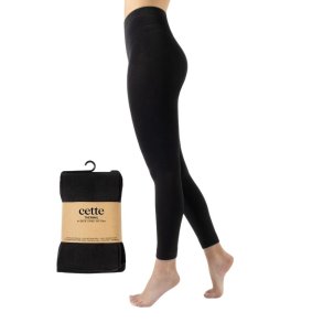 Sorte fleeceforede Termo leggings fra Cette