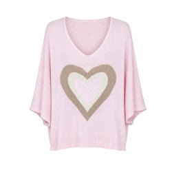 rosa bluse med hjerte bomuld dame