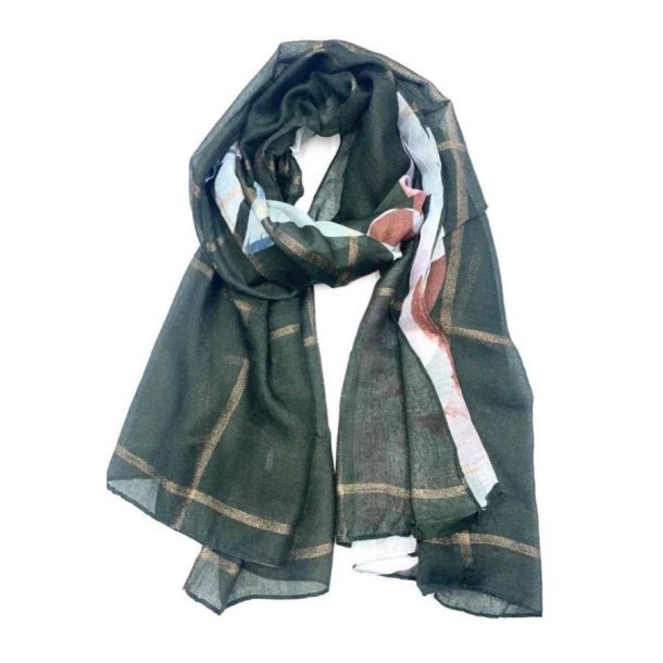 LINETA t�rkl�de i gr�nne nuancer &ndash; 90 x 180 cm