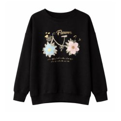 Mooya bluse i sort med blomsterprint &ndash; fransk boheme-stil fra Fruens Hus