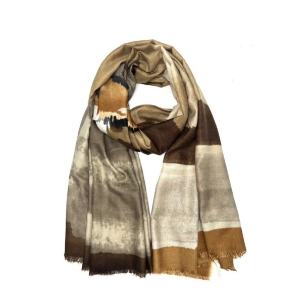 LINETA t�rkl�de i beige og brune nuancer &ndash; 90 x 180 cm