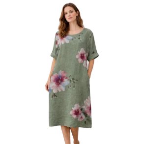 Gr�n Chana Mod h�rkjole med rosa blomsterprint &ndash; style R616