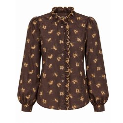 In April 1986 bluse med blomsterprint