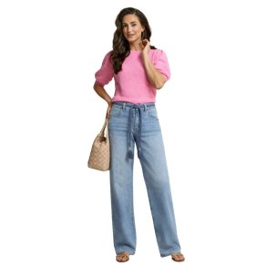 Red Button jeans i lys denim med bindeb�lte