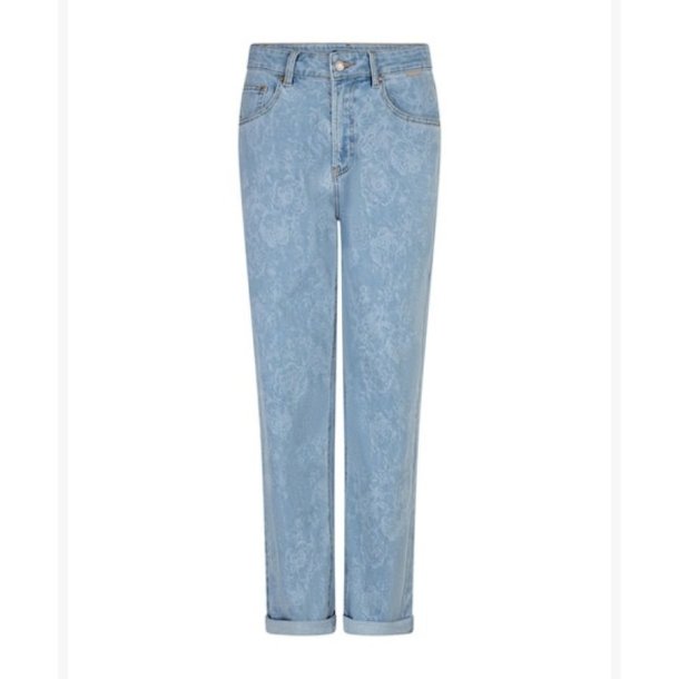 Red Button jeans i lys denim med tone-i-tone m�nster