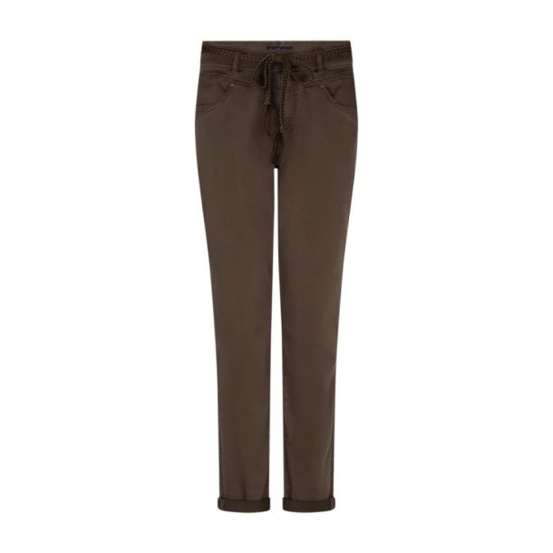 Red Button brune bukser med flettet bindeb�lte &ndash; Mud