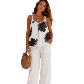Chana Mod Top med Blomsterprint - One Size