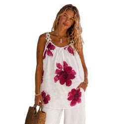 Chana Mod Top med Blomsterprint - One Size