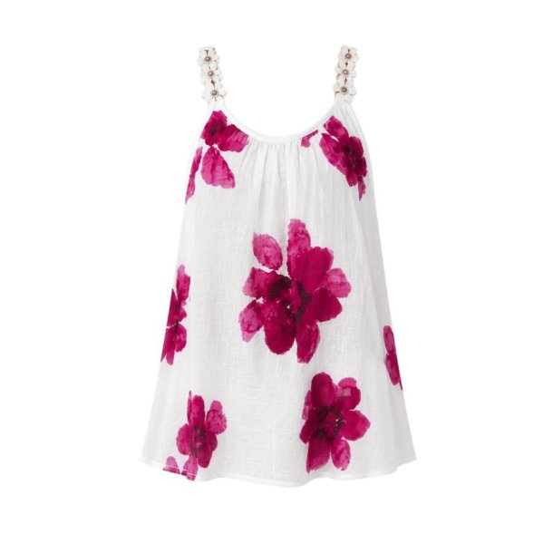 Chana Mod Top med Blomsterprint - One Size