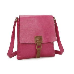 Fox By Ren pink skuldertaske i kunstl�der med flap og remdetalje