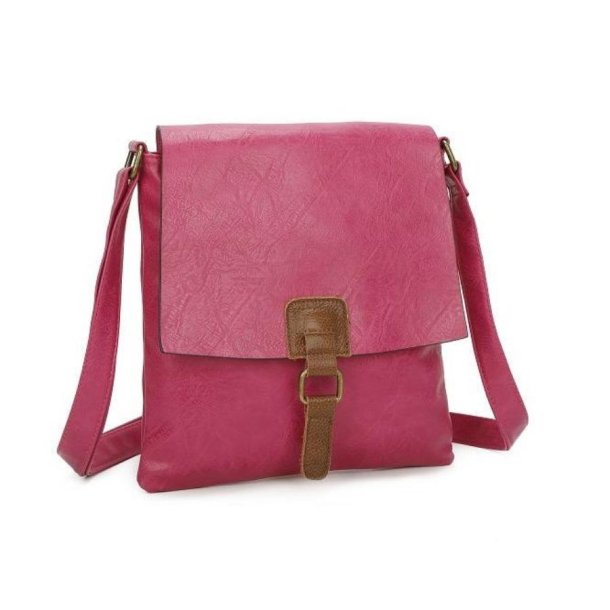 Fox By Ren pink skuldertaske i kunstl�der med flap og remdetalje