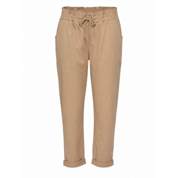 Pomelo Paris camel bukser med elastisk talje og bindeb�nd