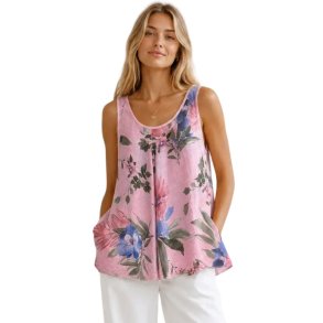 Chana Mod lyser�d top med blomsterprint i 100% bomuld