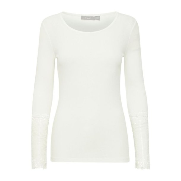 Offwhite T-shirt med blonde�rmer fra Fransa model 20613313