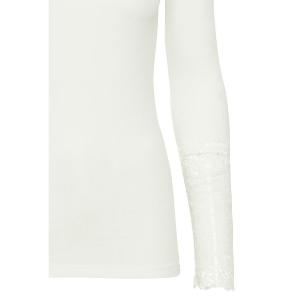 Offwhite T-shirt med blonde�rmer fra Fransa model 20613313