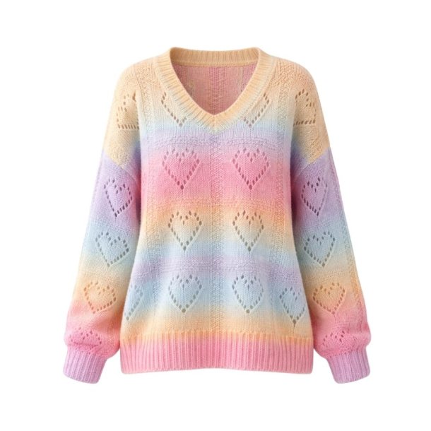 Multifarvet pastel strikbluse fra FS Collection FS5-1