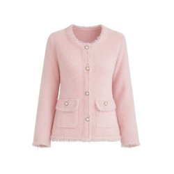 Pink boucl�jakke fra FS Collection FS719