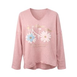 Pink bluse med blomster fra MOOYA model 18823