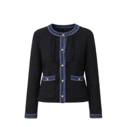 Sort cardigan med kontrastdetaljer fra MOOYA model XY002